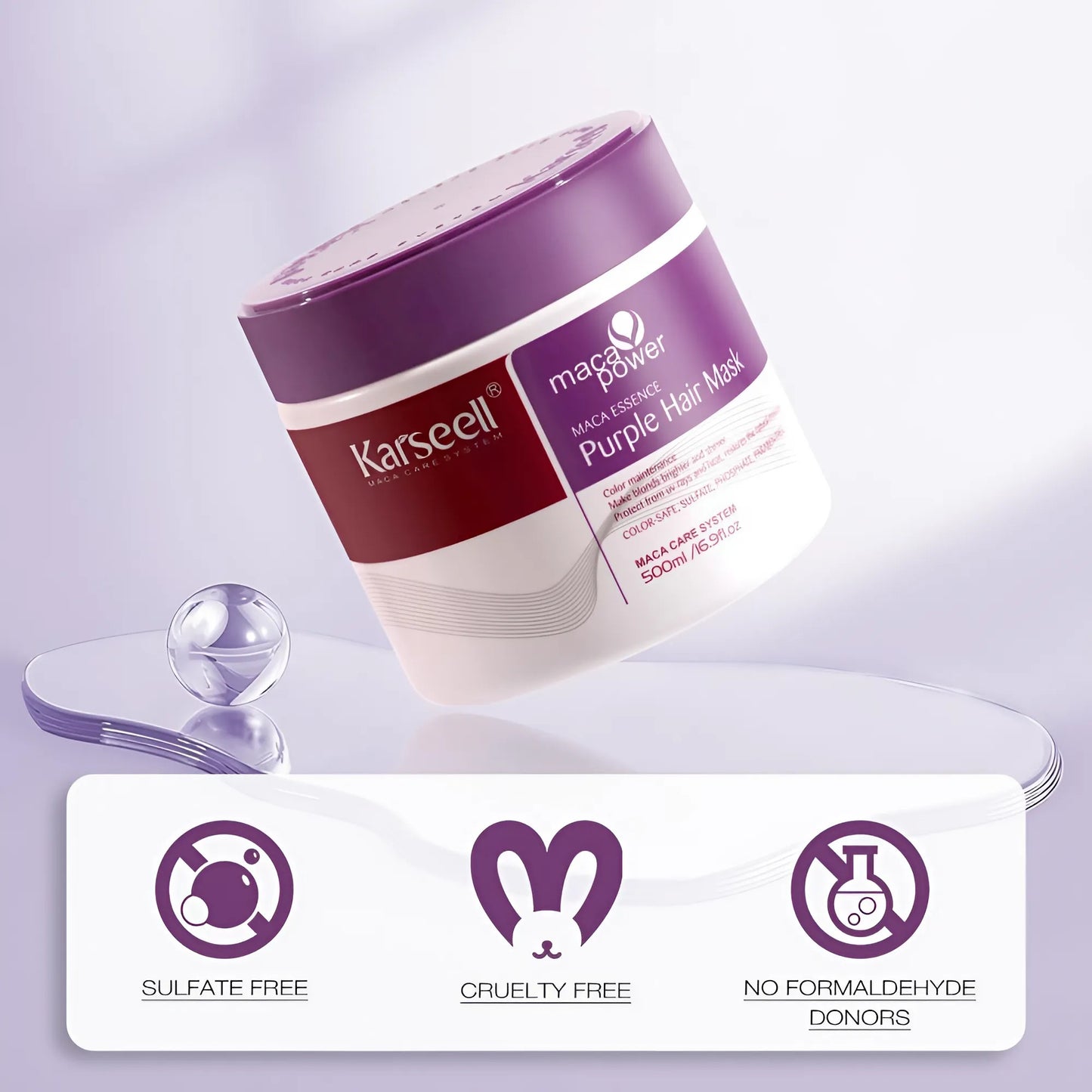 Karseell Purple Shampoo & Hair Mask Bundle (500ml Each)