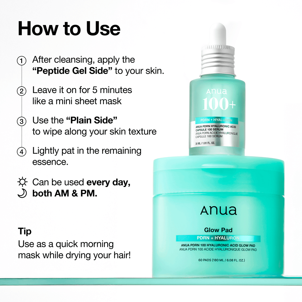 Anua PDRN 100 Hyaluronic Acid Glow Pad - 60 Pads